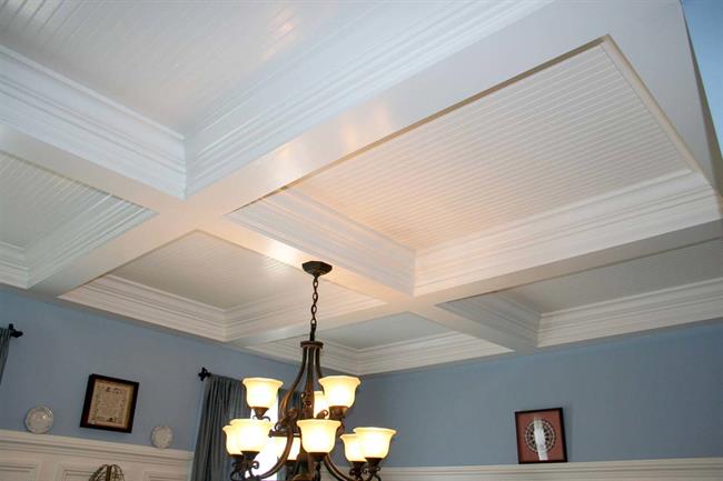 Coffered Ceiling Adds Dimensional Effect to Your New Modular Home in Hingham, MA